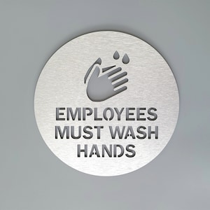 Employees must wash hands sign. Business signage. Hand washing signs. Employees wash hands sign. Bathroom signs.