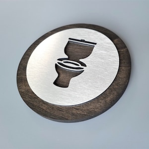 Restroom sign. Toilet symbol. Gender neutral bathroom signage. Male and Female toilet. WC. image 8