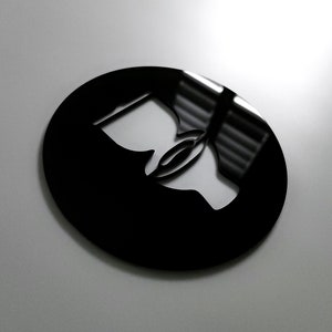 Toilet symbol sign. Acrylic restroom signs. Bathroom sign. Modern restroom signs.