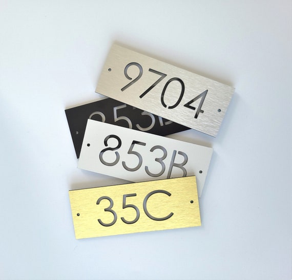 Aluminum house number plaque. Metal address sign. House numbers. Door numbers.