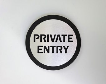 Private entry sign. Private sign. Staff only. Employees only. Business signage.