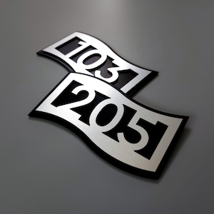 Custom modern apartment number signs. Hotel room numbers. Door number plaques. Number sign.