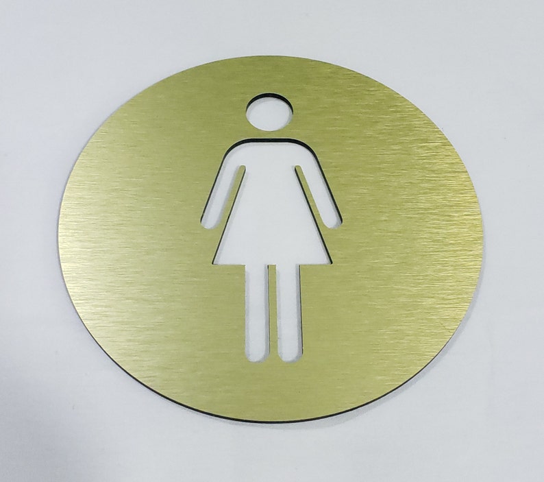 Female restroom door sign. Metal bathroom sign. Women's Etsy