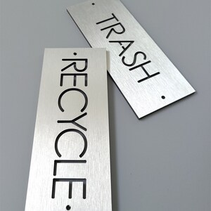Rectangular Trash Signs Trash and Recycle Aluminum Signs. 2