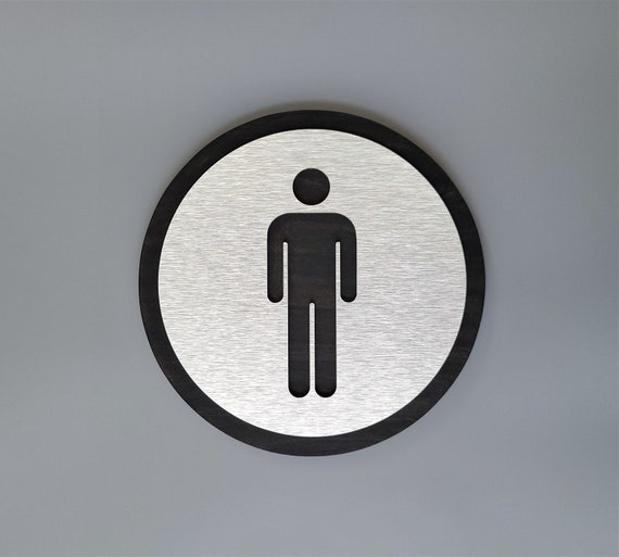 Male bathroom sign. Men's restroom sign. Men's toilet. Office. Restaurant. Hotel. Business.