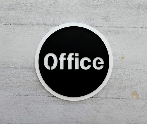 Modern Office sign. Office sign for door. Business door signs.