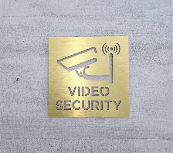 Video surveillance sign. Video security. Security cameras in use sign. Surveillance camera signs.