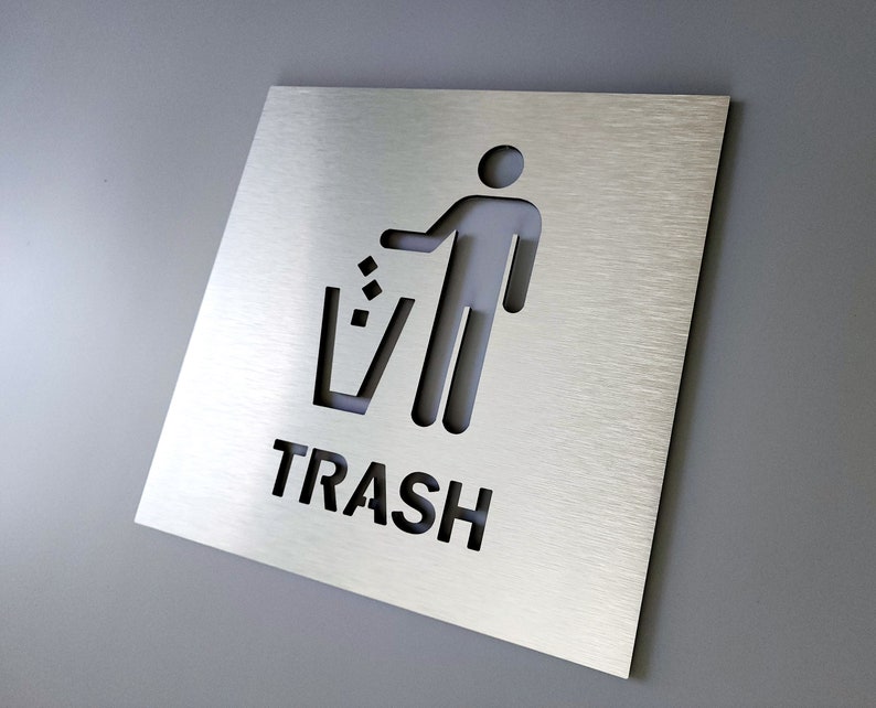 Garbage Label Sign Trash Symbol Sign. Trash Bin Signs. Trash Can Label Signs. Garbage Sign ...
