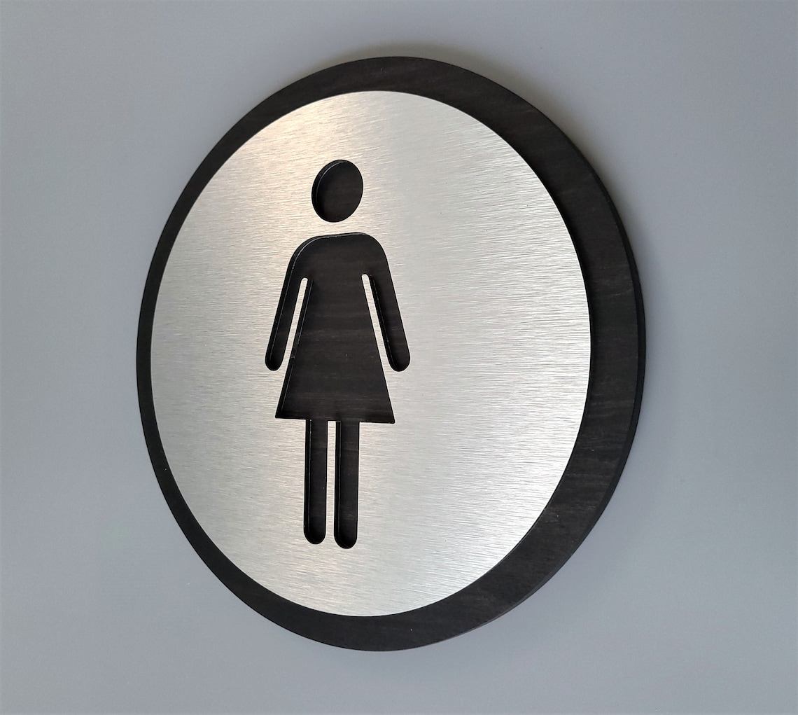 Female Bathroom Sign. Women's Restroom Door Sign. - Etsy