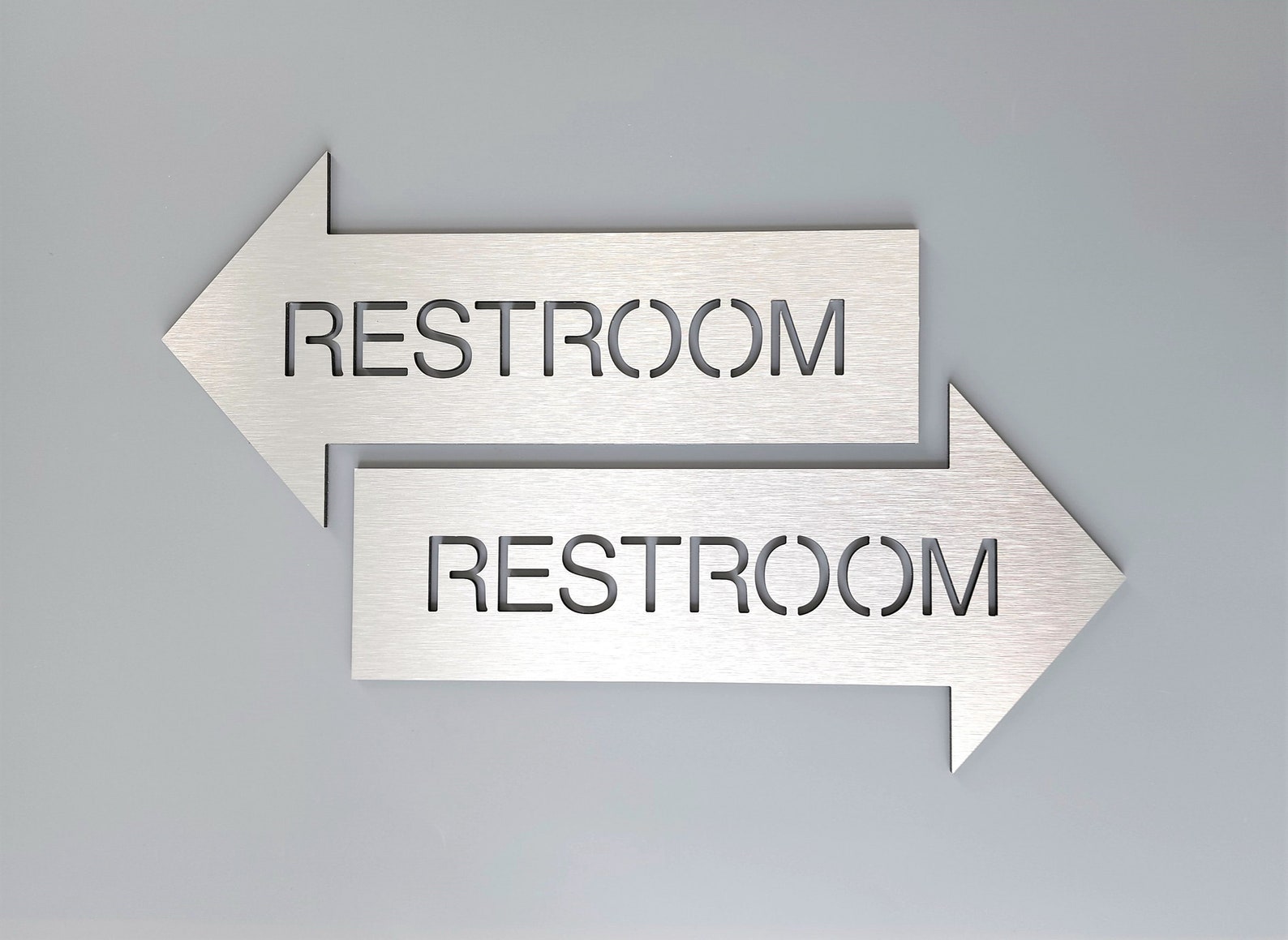 Restroom Sign With Arrow. Bathroom Signs. Wayfinding Sign. Information ...