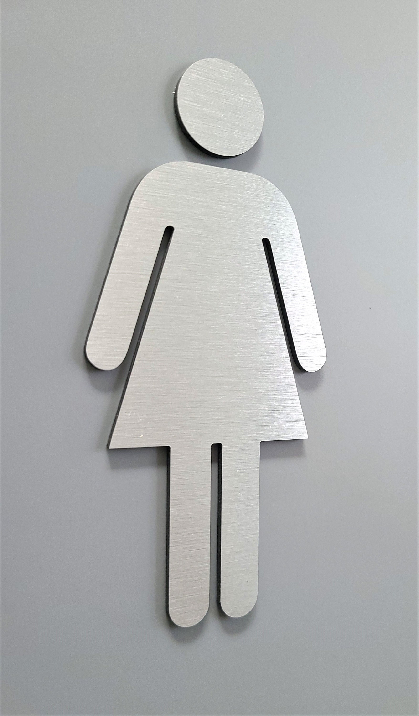 Female Figure for Bathroom Door. Fitting Room Signs. Metal Restroom People.  Modern WC Signage. Women. -  UK