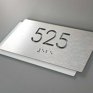 Add Grade 2 Braille writing to any of our number signs. Braille signs. ADA signs.