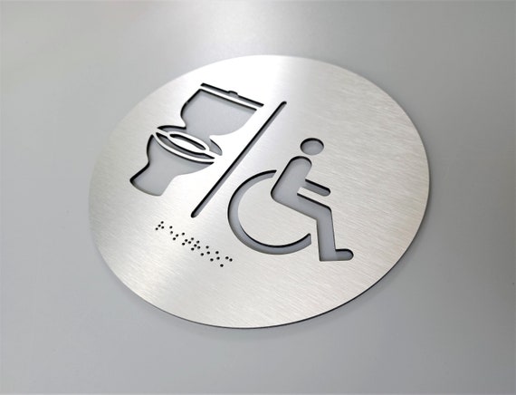 Add Grade 2 Braille writing to any of our restroom signs. Braille signs. ADA signs.