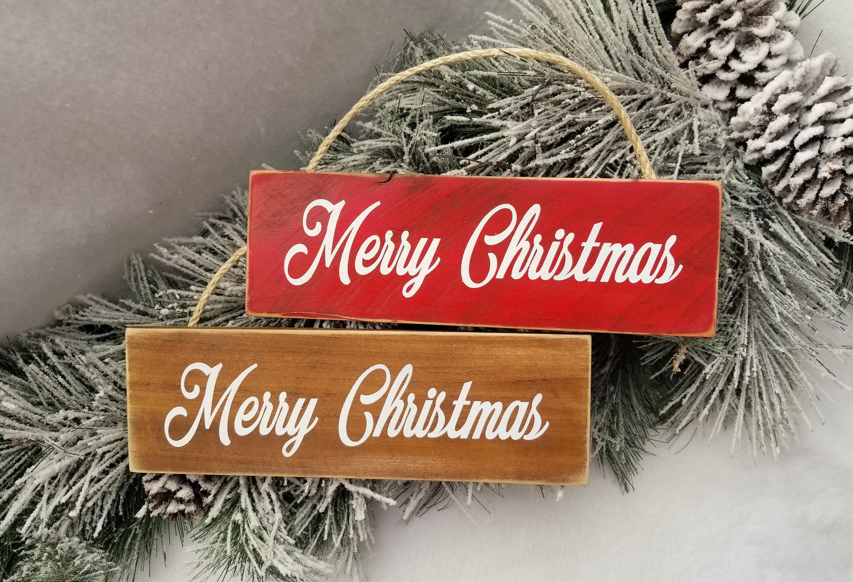 Merry Christmas sign Rustic Christmas decorations Farmhouse Holiday