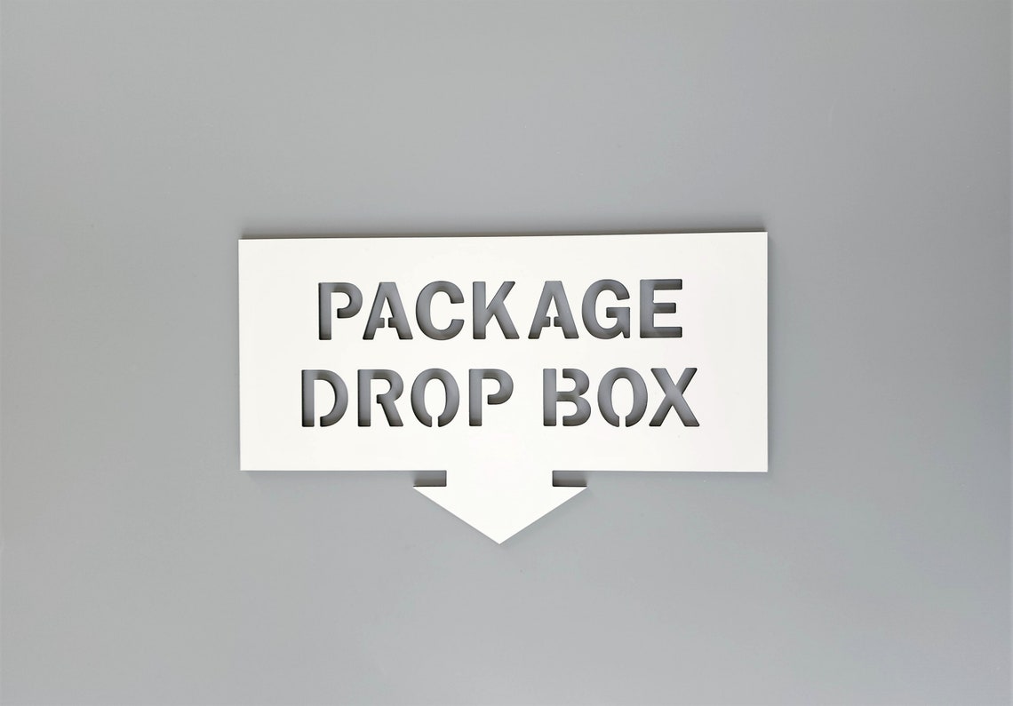 Package Drop Box Sign With Arrow. Please Leave Packages in the Etsy