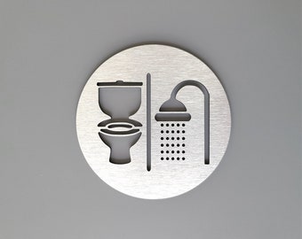 Sign Shower Sticker Bsign - Shower Room Sign - Metal Sign Shower Sticker - Bathroom Signage ...