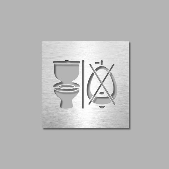 Gender neutral restroom signs. All gender bathroom door signs. Signs with urinal symbol.