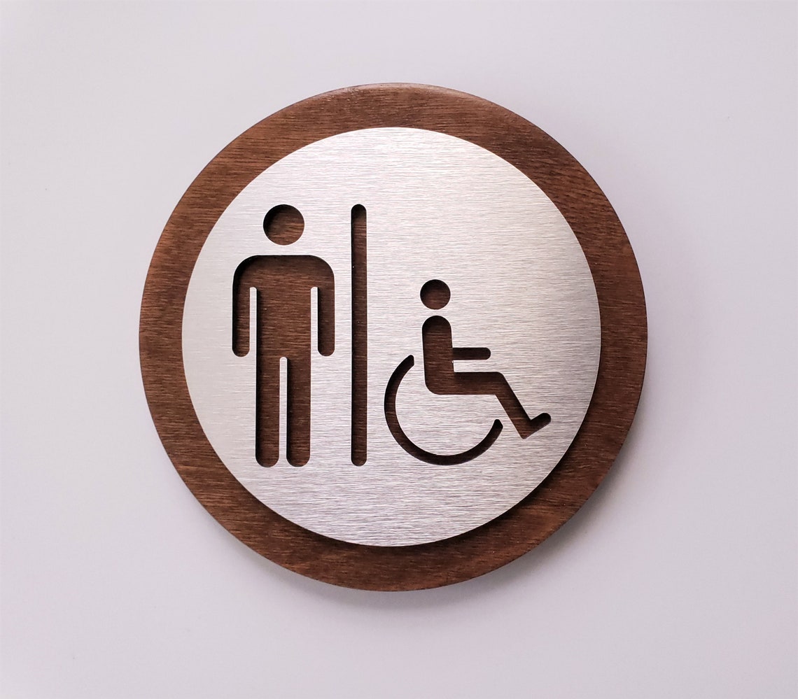 Men Restroom Door Sign. Male Bathroom Sign. Wood. Mens Toilet. | Etsy