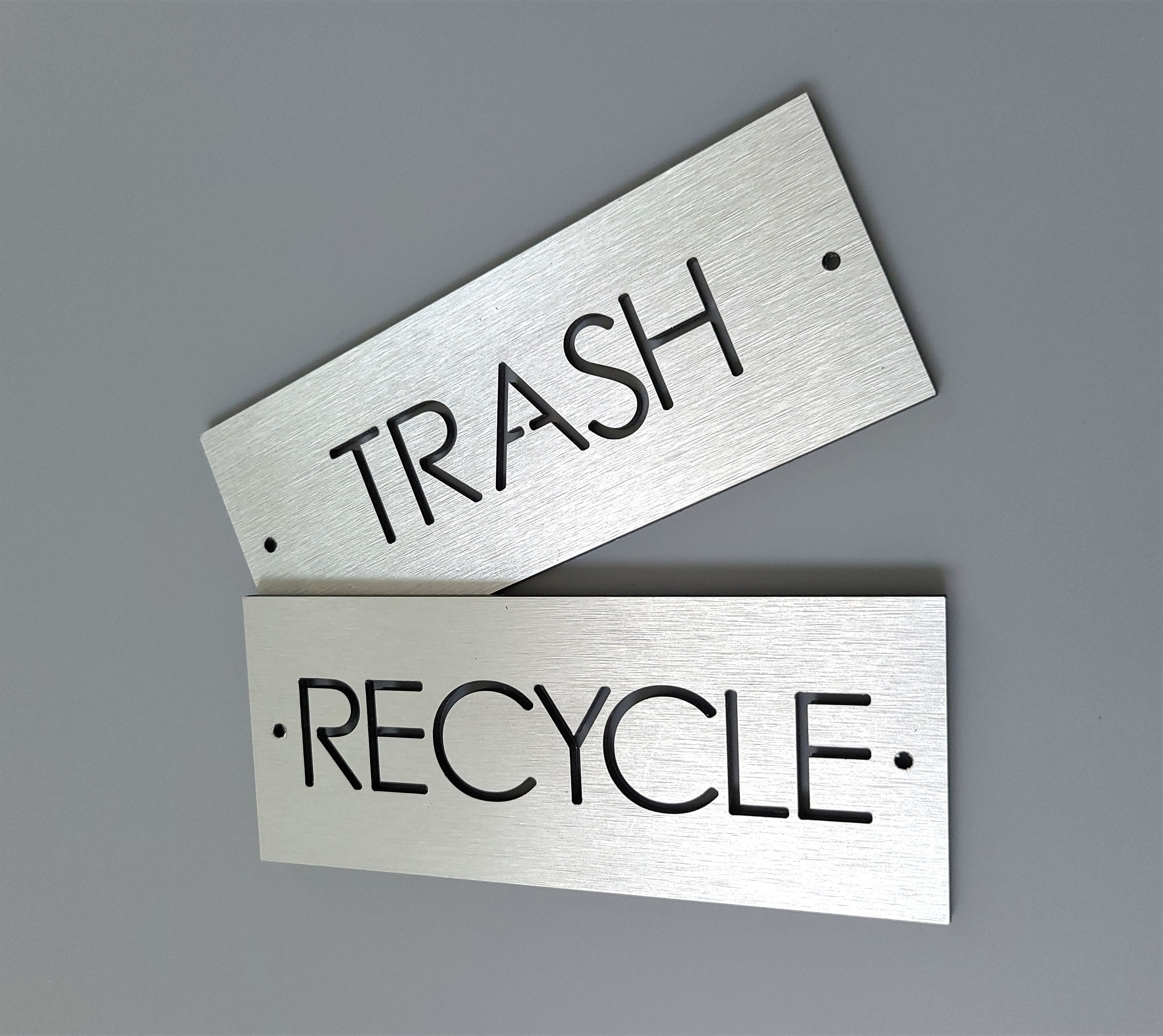 thumbnail image 2 of Sutter Signs Trash & Recycling Labels - 5.5x5.5 Metal Finish Stickers For Bins 2 of 10