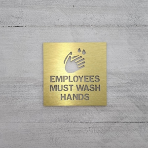 Employees Must Wash Hands Sign for Business. Hand Washing - Etsy
