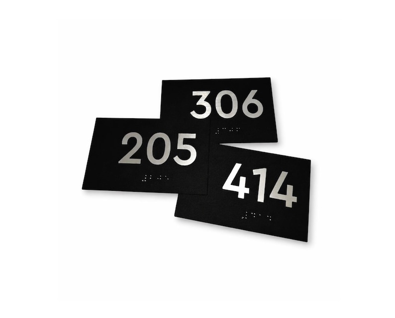Custom ADA Compliant Number Sign With Braille. ADA Hotel Room Number ...