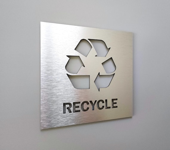 Recycle symbol sign. Recycle bin signs. Trash can label signs. Recycle only signs with symbols.