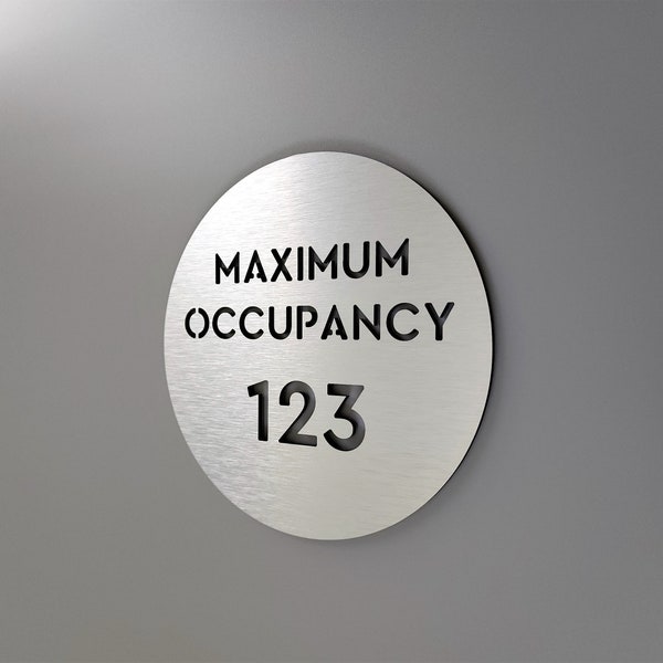 Maximum occupancy sign. Maximum capacity sign for business. Room capacity. Custom safety signs. Occupancy signs.