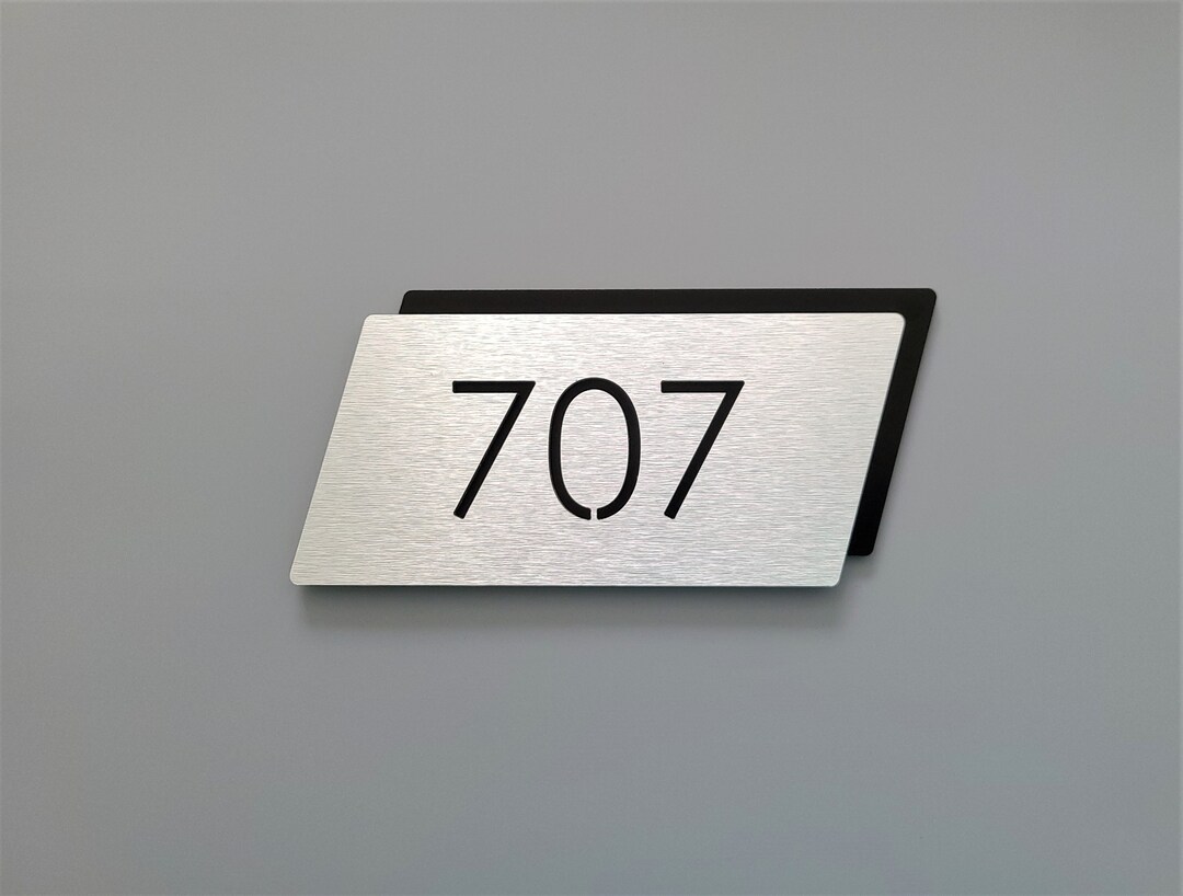 Modern Apartment Numbers. Metal Room Numbers. Door Number Plaque. Hotel