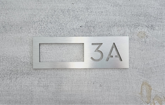 Modern apartment number plaque. Apartment numbers. Hotel room number signs. Door numbers. Address sign.