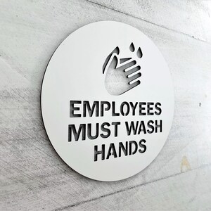 Employees Must Wash Hands Sign. Business Signage. Hand Washing Signs ...