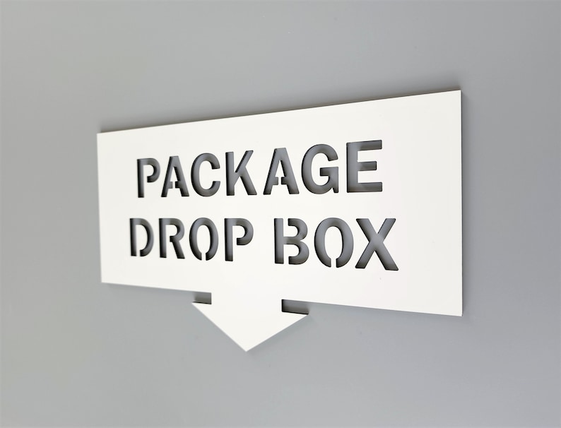 Package Drop Box Sign With Arrow. Please Leave Packages in the Etsy