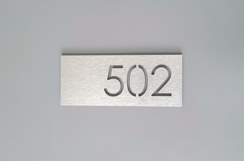 Signo de número personalizado. Placa con el número del apartamento. Números de habitaciones de hotel. Placa de dirección de aluminio. Números de casas modernas. imagen 8