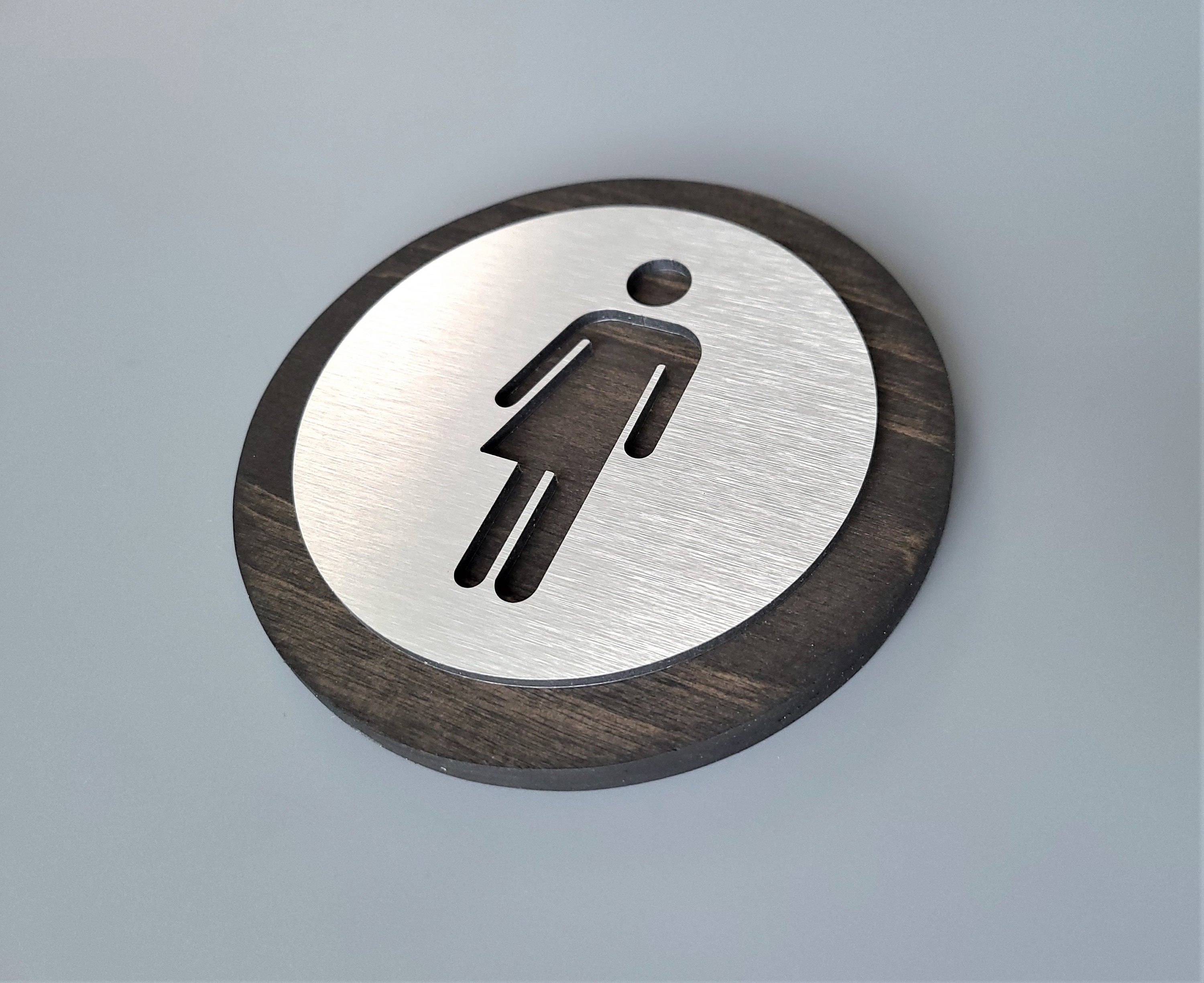 ALÚMADESIGNCO Cartel WC Hombre y Mujer - Unisex Señal Baño