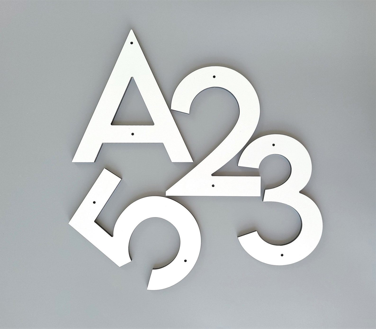 6 Inch Bold House Numbers and Letters. Black White and Silver Etsy