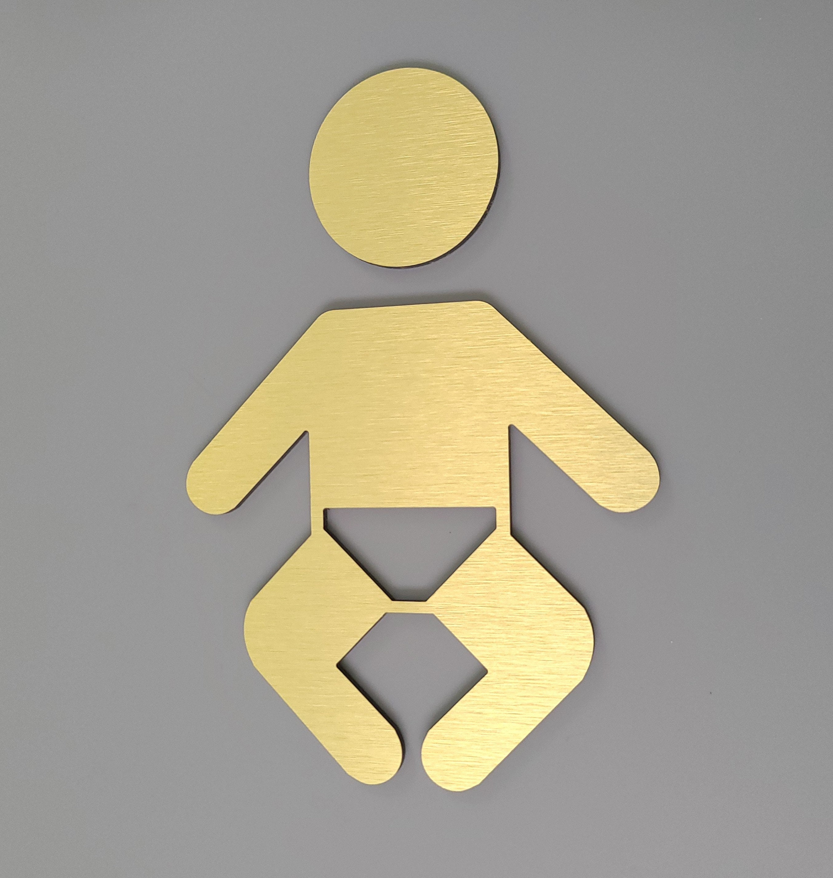 Baby changing bathroom sign. Baby changing station door sign. Baby