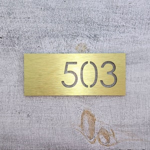 Signo de número personalizado. Placa con el número del apartamento. Números de habitaciones de hotel. Placa de dirección de aluminio. Números de casas modernas. imagen 4