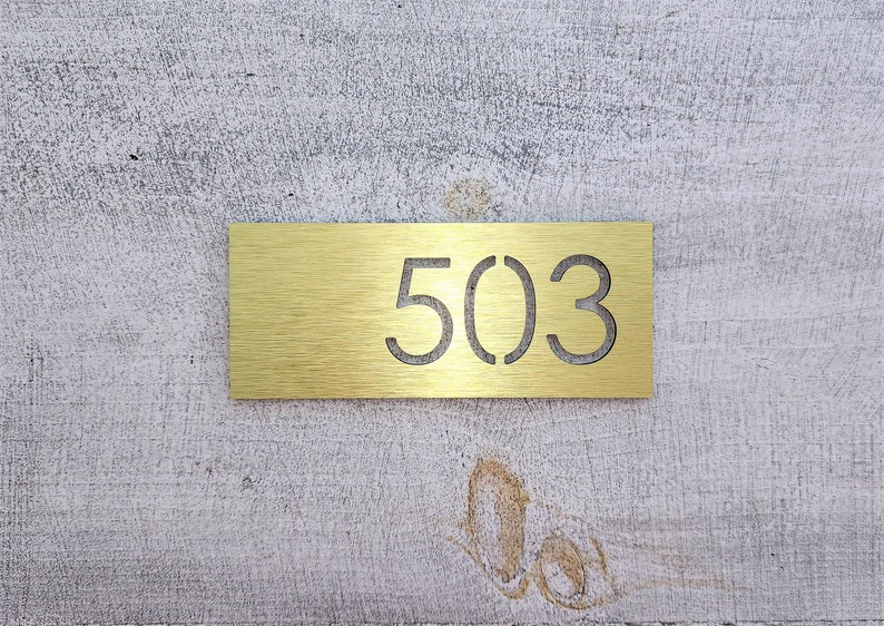 Signo de número personalizado. Placa con el número del apartamento. Números de habitaciones de hotel. Placa de dirección de aluminio. Números de casas modernas. imagen 4