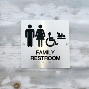 ADA Compliant Family Restroom Sign. Handicap Accessible Bathroom Signs ...