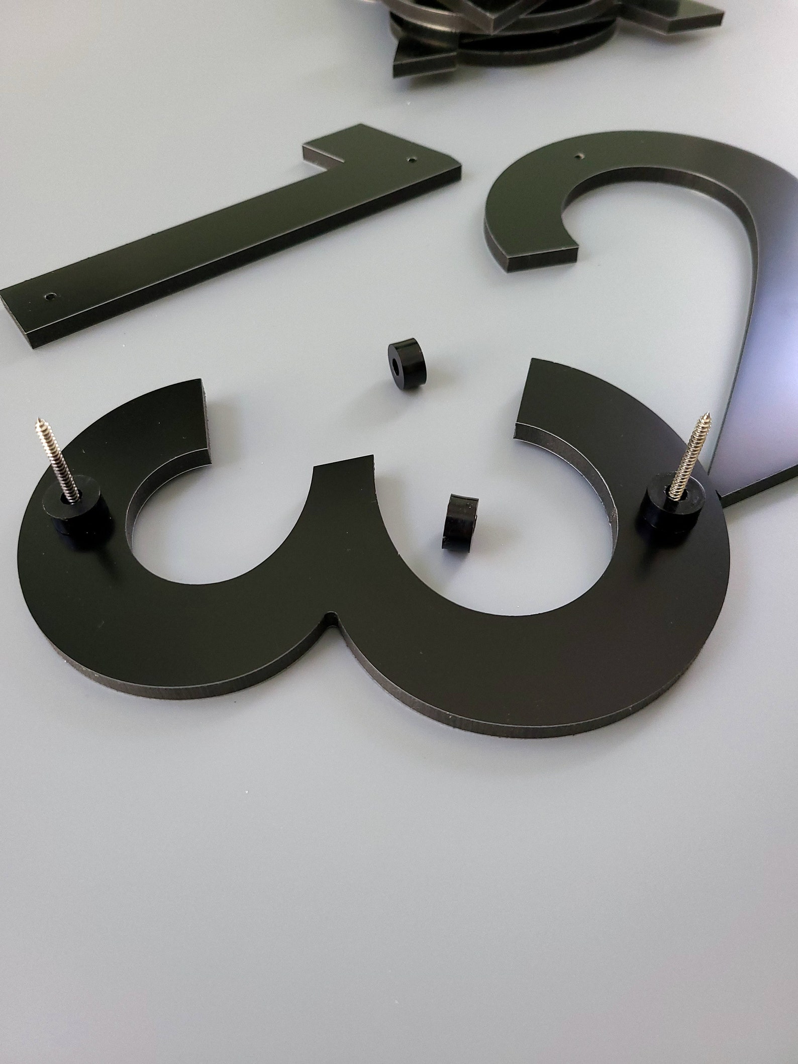 6 Inch Bold House Numbers and Letters. Black White and Silver Etsy