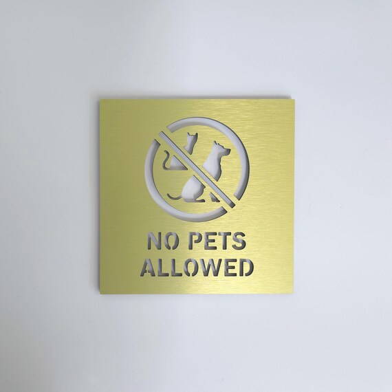 No Pets Allowed Sign, Pet Restriction Sign, Modern No Dogs No Cats Business Sign, Office Hotel Rental Property Wall Sign