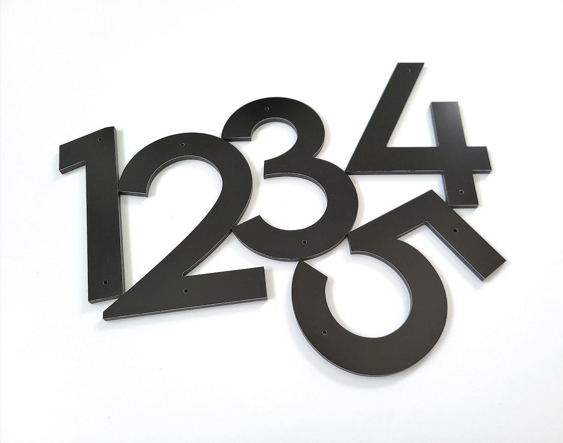 6 Inch Bold House Numbers and Letters. Black White and Silver Etsy