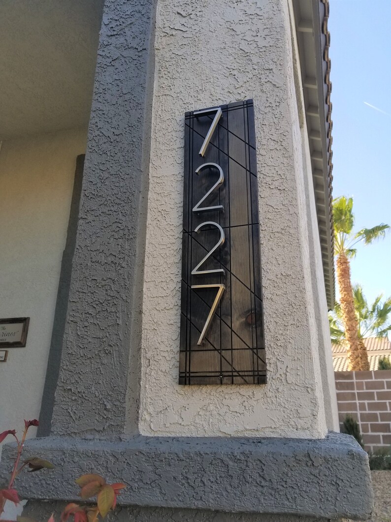 Modern Address Plaque Vertical Custom House Sign Image 0
