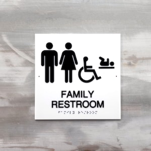 ADA Compliant Family Restroom Sign. Handicap Accessible Bathroom Signs ...