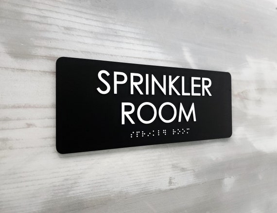 Private ADA compliant door sign. Custom ADA signs. Private entry signs. Tactile text and Grade 2 Braille room identification sign.