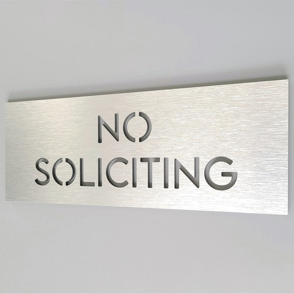 No soliciting sign. Front door sign. Do not knock or ring. Doorbell sign.
