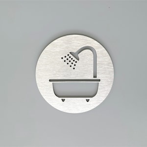 Bathtub icon symbol sign. Bathtub shower sign. Bathroom signs. Bathroom decor.