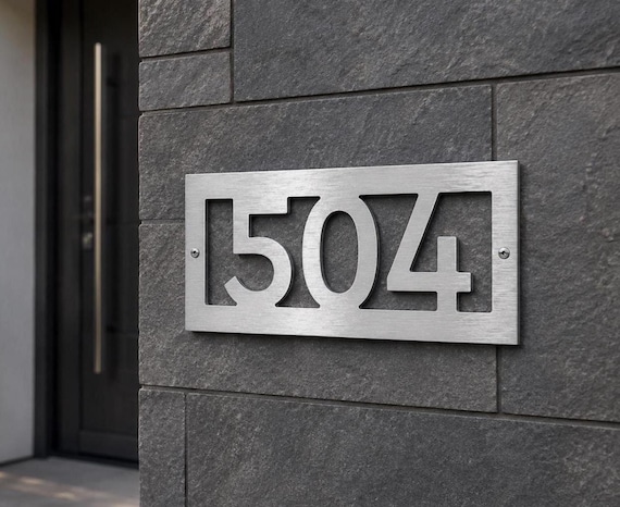 Custom Door Number Plaque, Modern Apartment Sign
