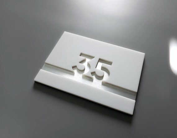 White matte room numbers. Custom hotel room signs. Apartment number plates. Door number plaques. Modern number signs. Address signs.