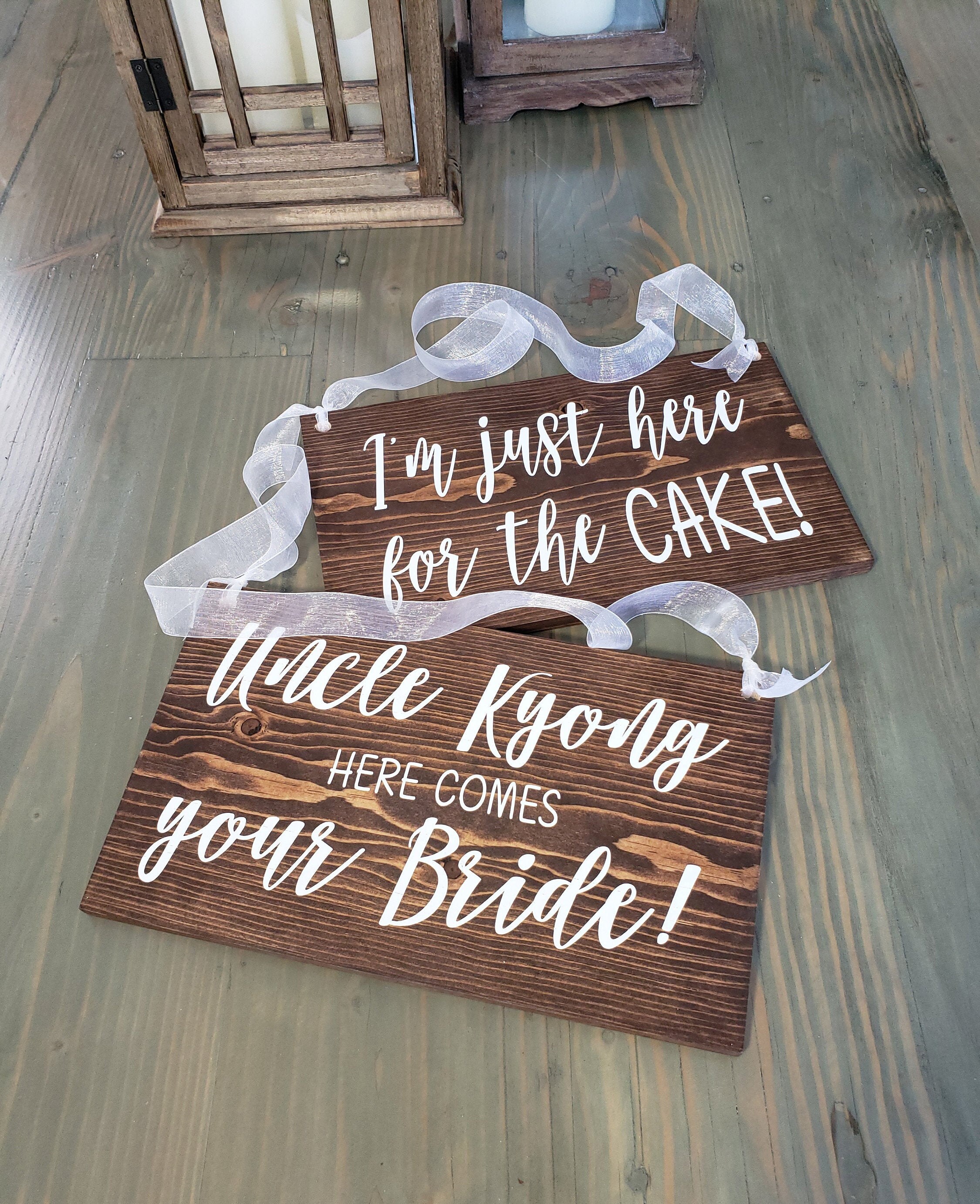 Set of 2 Ring bearer/Flower girl signs. Here comes your bride Etsy