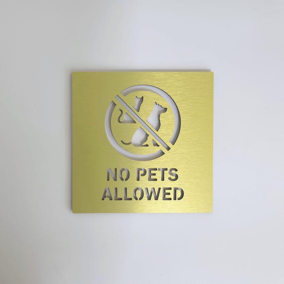No Pets Allowed Sign, Pet Restriction Sign, Modern No Dogs No Cats Business Sign, Office Hotel Rental Property Wall Sign